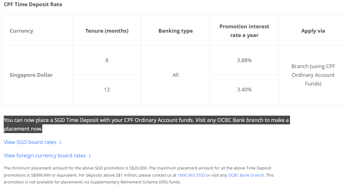 OCBC fixed deposit rate