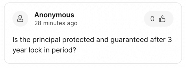 Is the principal protected and guaranteed after 3-year lock in?