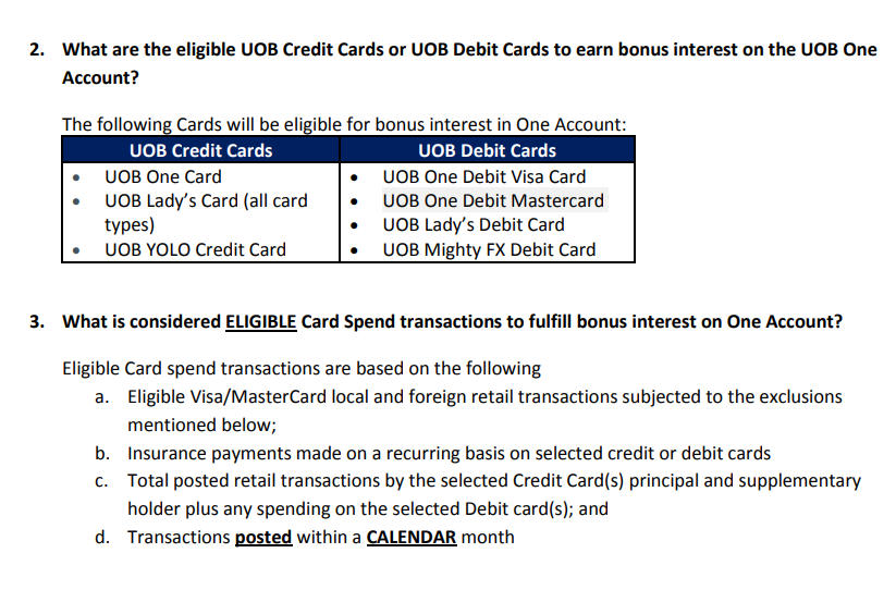 UOB One Account Credit Card