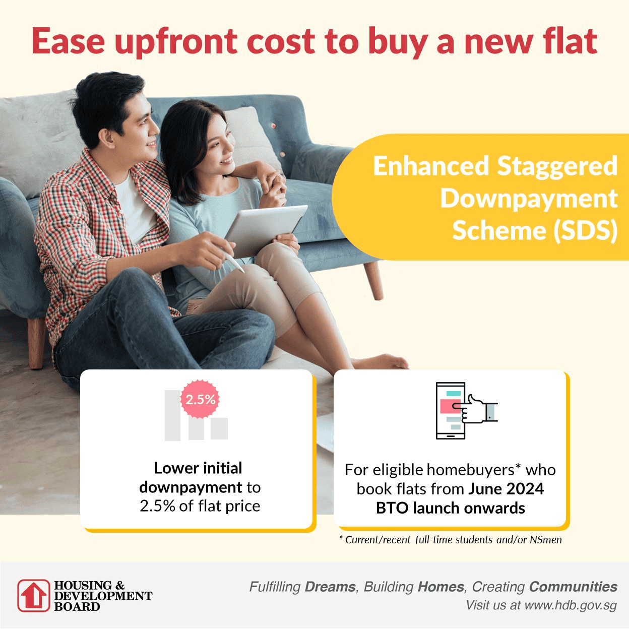 hdb flat lower initial downpayment young couple